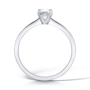 Emerald Cut 4 Claw Solitaire Diamond Ring